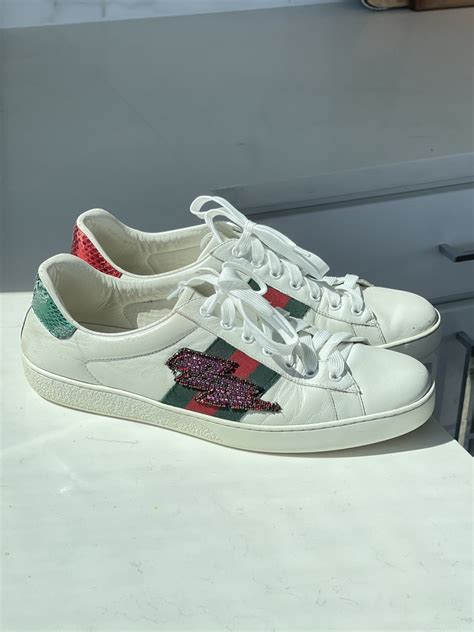 gucci sneakers lightning bolt|gucci embroidered sneakers.